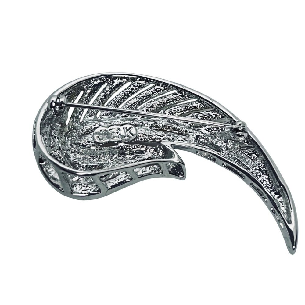 Cameron And Cross Jackie Kennedy Silver & Gold Tone Rhinestone Leaf Brooch (5899 - Picture 5 of 8